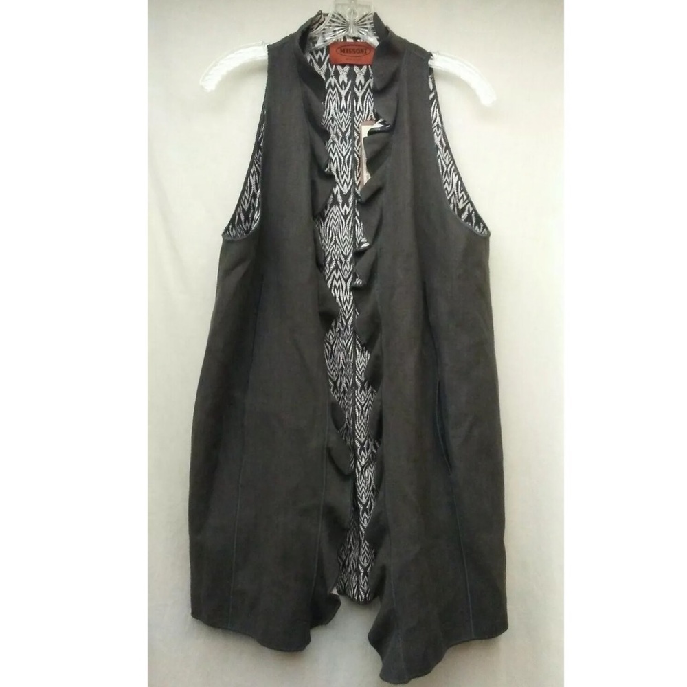 Missoni Giorgia Black 8 Silk Linen Reversible Vest